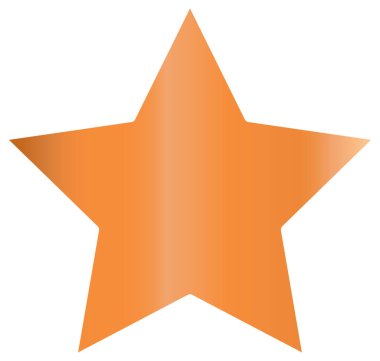 Yıldız vektör simgesi. biçim düz sembol, turuncu renk, yuvarlak açılar, beyaz arkaplan