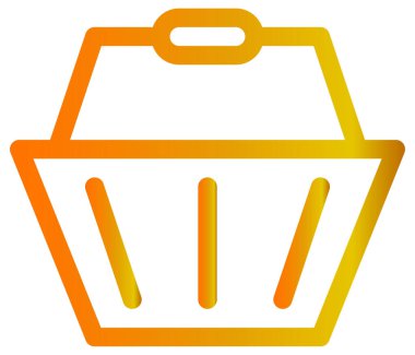 Alışveriş poşeti vektör simgesi. iki renkli düz sembol, turuncu ve gri renkler, yuvarlak açılar, beyaz