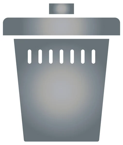 Trash Can Icon Flat Style Isolated White Background — Stock Vector