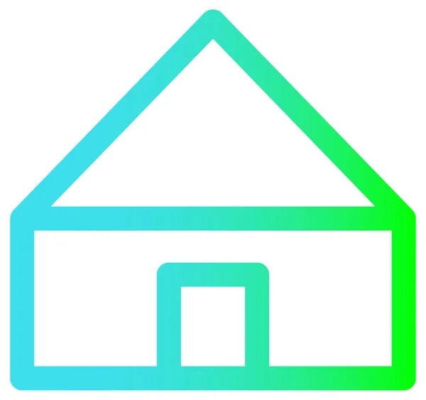 Husets Ikon Vektor Stil Platt Ikonisk Symbol Eco Grön Färg — Stock vektor