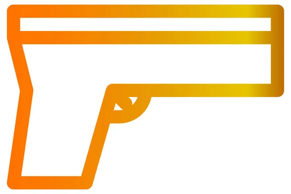 Millitary Line Icon Gun Isolated White — Stock Vector