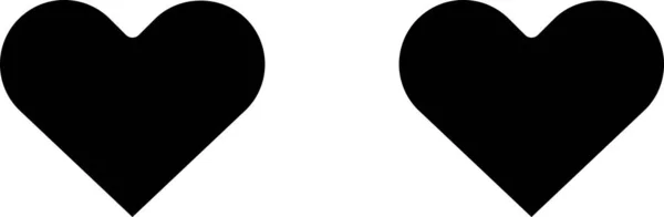 Zwei Herzen Schwarz Und Weiß — Stockvektor