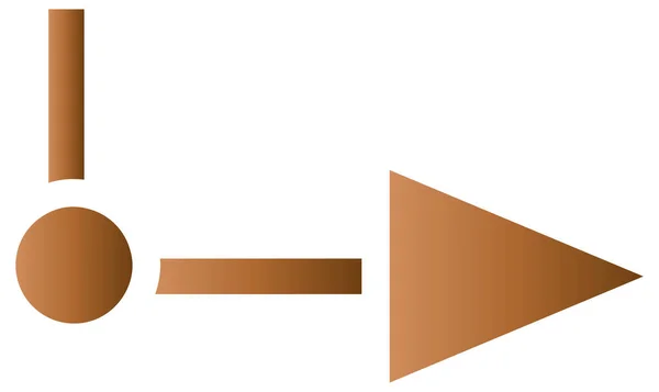 Flecha Color Marrón Símbolo Derecho Aislado Sobre Fondo Blanco — Archivo Imágenes Vectoriales
