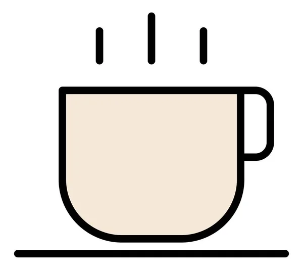 Koffie Vector Lijn Pictogram Witte Achtergrond — Stockvector