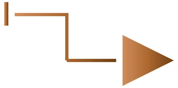 在白色背景上孤立的褐色箭头右符号 — 图库矢量图片