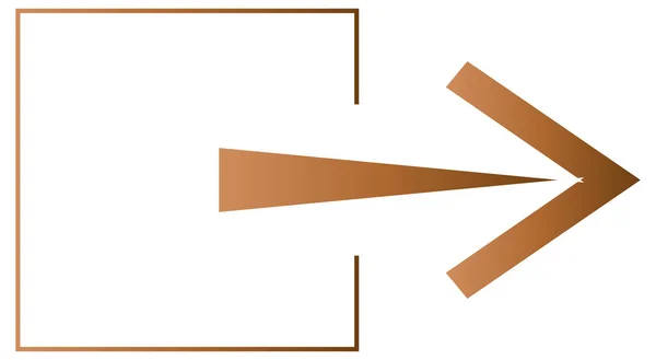 在白色背景上孤立的褐色箭头右符号 — 图库矢量图片