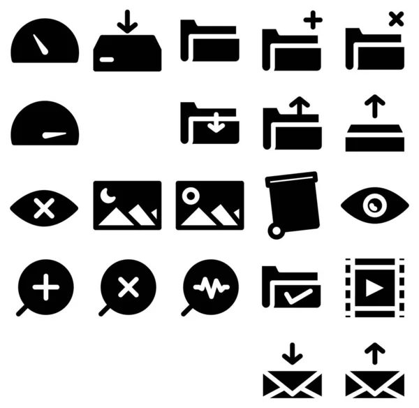 Vektor Schwarz Weiß Icons Für Ihre Anwendungen — Stockvektor