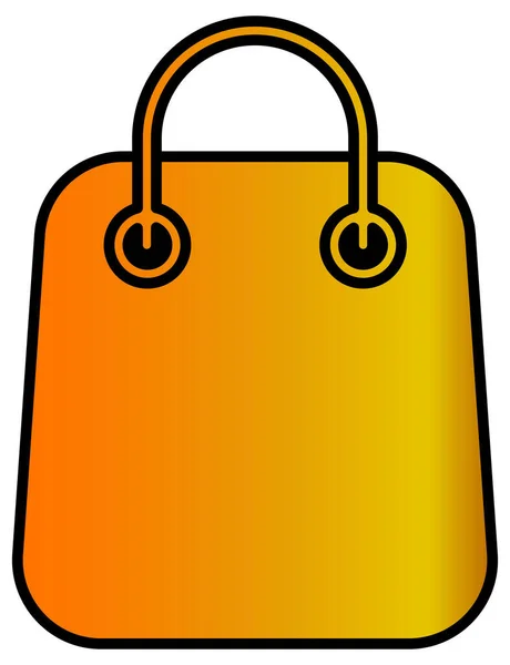 Icono Del Concepto Compra Con Bolsa Naranja Aislada Blanco — Vector de stock