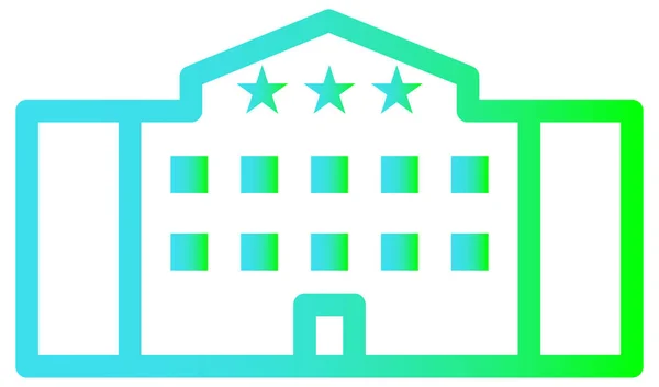 Icono Del Hotel Este Símbolo Vector Plano Utiliza Color Liso — Vector de stock