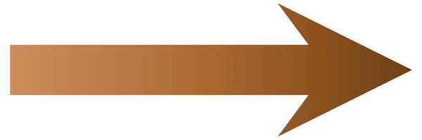 Flèche Couleur Marron Symbole Droit Isolé Sur Fond Blanc — Image vectorielle