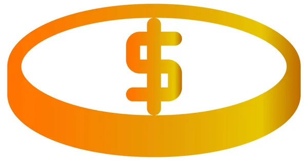Νόμισμα Εικονίδιο Δολάριο Διάνυσμα Εικονογράφηση Φόντο — Διανυσματικό Αρχείο