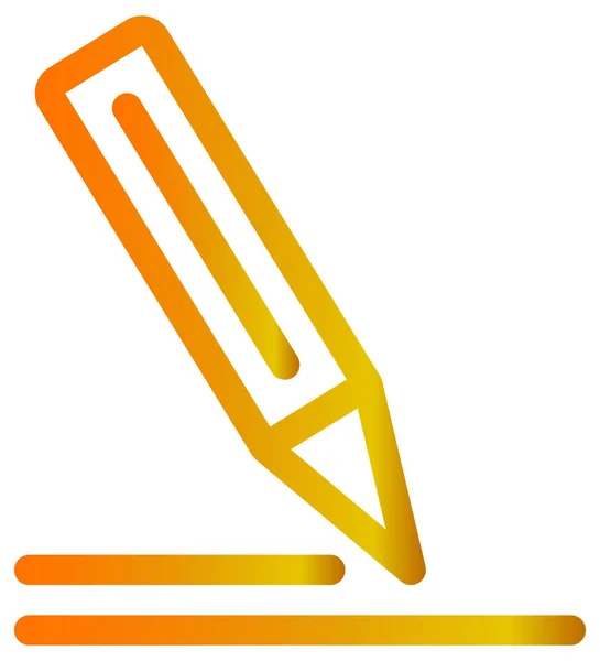 铅笔矢量图标 风格为双色扁平符号 橙色和灰色 圆形角度 白色背景 — 图库矢量图片