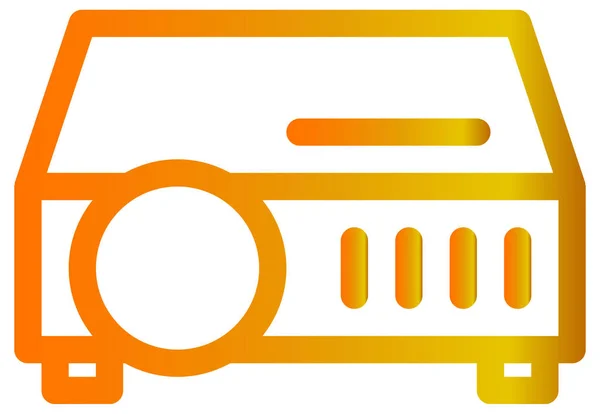 Значок Вектора Проектора Стиль Двухцветный Плоский Символ Оранжевый Желтый Цвета — стоковый вектор