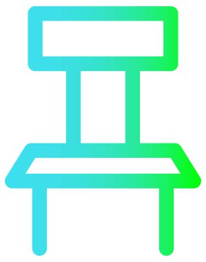 Beyaz arkaplanda izole edilmiş sandalye simgesi