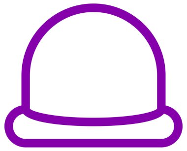 Şapka vektör simgesi. biçim doğrusal düz sembol, yuvarlak açılar, beyaz arkaplan