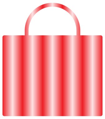 Beyaz üzerine kırmızı çanta izole alışveriş konsepti simgesi