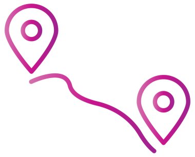 Pembe gül ikonlu harita işaretleyici. vektör illüstrasyonu