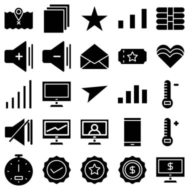 Beyaz arkaplanda izole edilmiş uygulama arayüzü vektör simgeleri 