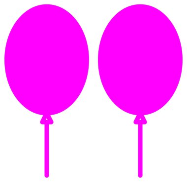 Pembe balon simgesinin vektör çizimi