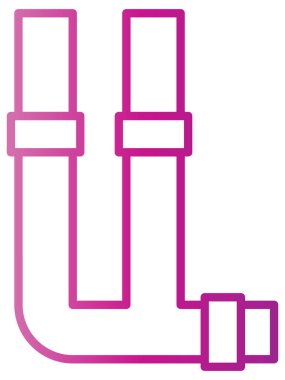 tasarımınız için farklı boyutlarda mor ve beyaz çizgi simgesi