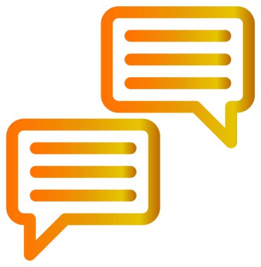 iş bicolor setinden mesaj simgesi. düz tasarım biçimi turuncu, sarı ve gri renklerle çizilir,