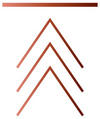 Beyaz arkaplanda izole edilmiş kırmızı ok yukarı simgesi