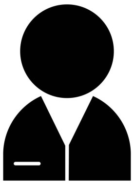 Beyazın üzerine basit ve minimalist vektör simgesi