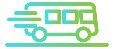 beyaz arkaplanda bus simgesi