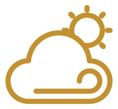 Bulut vektör simgesi. biçim düz sembol, sarı renk, yuvarlak açı,