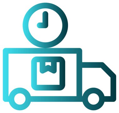 beyaz arkaplanda dağıtım van vektörü simgesi