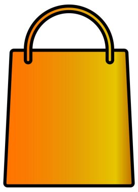 Turuncu çantalı alışveriş konsepti simgesi beyaz üzerine izole