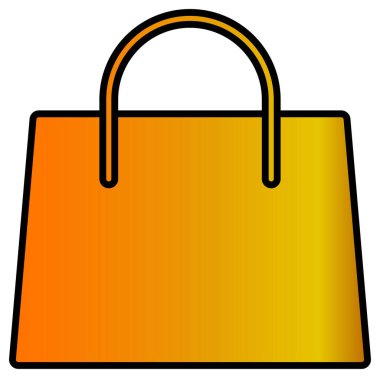 Turuncu çantalı alışveriş konsepti simgesi beyaz üzerine izole