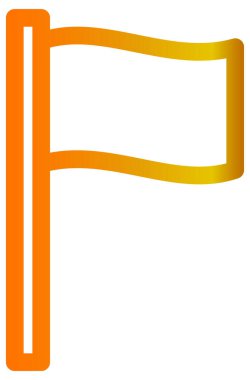 Beyaz arka planda sarı ve turuncu bayrak. vektör illüstrasyonu