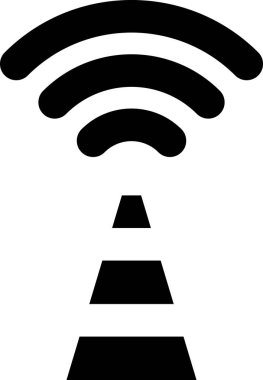 Siyah arkaplanda kablosuz ağ simgesi. vektör illüstrasyonu