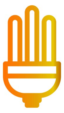 Elektrikçi turuncu vektör simgesi. biçim düz sembol, sarı renk, yuvarlak açılar, beyaz arkaplan