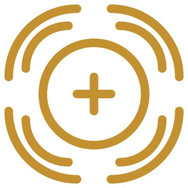 Tıbbi ağ vektör simgesi. biçim iki renkli düz sembol, sarı ve beyaz renkler, yuvarlak açılar, mavi