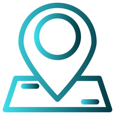 Harita işaretleyici vektör simgesi. biçim iki renkli düz sembol, düz mavi renkler, yuvarlak açılar, beyaz arkaplan