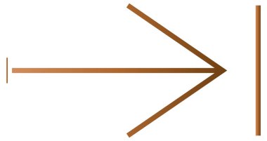 kahverengi renk ok sağ simgesi beyaz arkaplanda izole