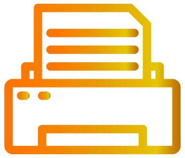 turuncu dosya simgesi. Vektör biçimi yuvarlak açılı düz ikonik sembol, sarı renk, beyaz arkaplan.