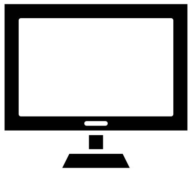 bilgisayar ekranı, vektör simgesi beyaz arkaplanda izole edildi