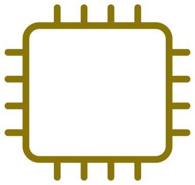 Devre kartı simgesi. Vektör biçimi düz simge, eko yeşil renk, beyaz arkaplan.