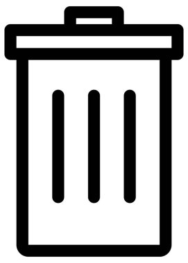 Çöp kutusu vektör çizgisi simgesi.