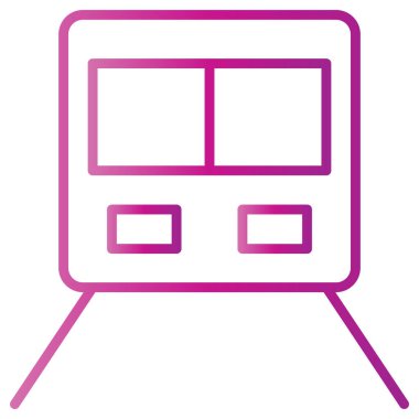 Pembe ve mavi kare yuvarlak dikdörtgen kutu üzerinde mor çizgi simgesi beyaz arkaplan