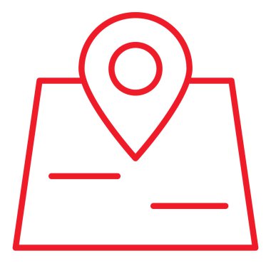 Beyaz arkaplanda harita iğne çizgisi simgesi