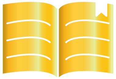 Beyaz üzerine izole edilmiş kitabın vektör simgesi