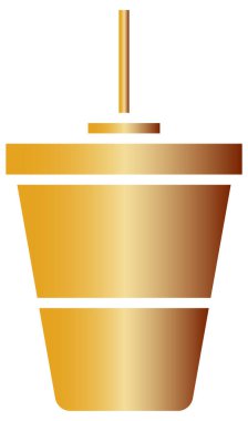 vektör, beyaz arkaplan üzerinde sarı kova