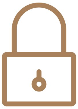 Vektör simgesini kilitle. biçim iki renkli düz sembol, yumuşak mavi renkler, yuvarlak açılar, beyaz arkaplan