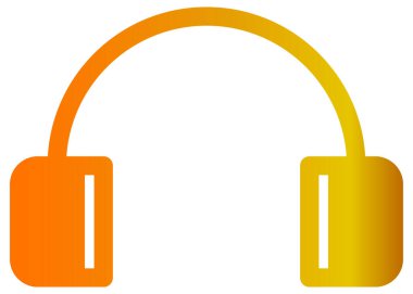 Kulaklık vektör simgesi. bicolor düz sembol, turuncu ve gri renkler, yuvarlak açılar, beyaz arkaplan