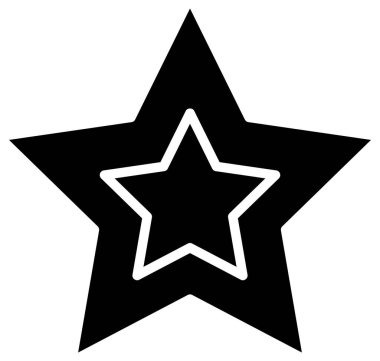 Yıldız vektör simgesi. biçim düz sembol, siyah renk, yuvarlak açılar, beyaz arkaplan