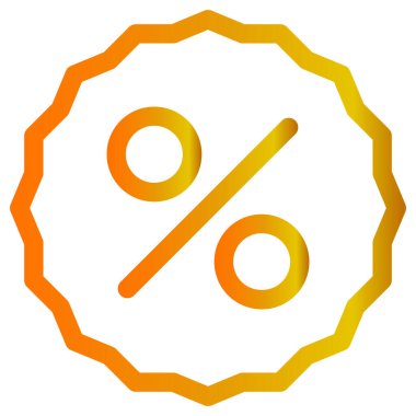 Yüzde yüz işaret vektör simgesi. iki renkli düz sembol, turuncu ve sarı renkler, yuvarlak açılar, yeşil